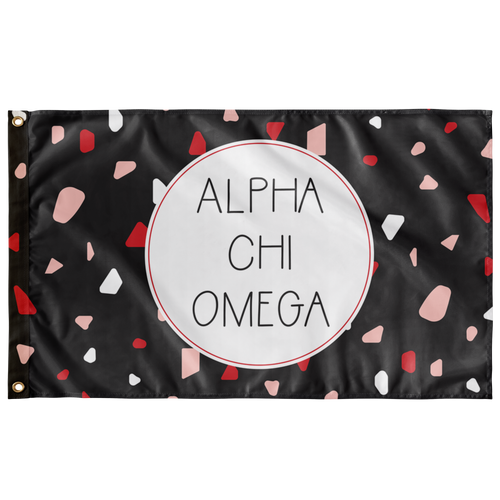 Alpha Chi Omega Terrazzo Sorority Flag - Ebony