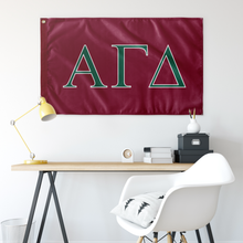 Load image into Gallery viewer, Alpha Gamma Delta Sorority Flag - Secondary Red, Secondary Green &amp; White
