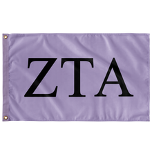 Load image into Gallery viewer, Zeta Tau Alpha Sorority Flag - Lavender &amp; Black