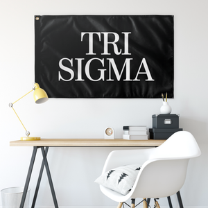 Tri Sigma Sorority Flag - Black & White