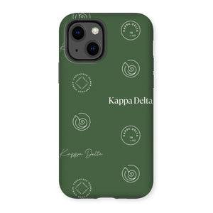 Kappa Delta Step Pattern Tough Phone Case - Dark Olive