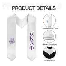 Load image into Gallery viewer, alpha Kappa Delta Phi Graduation Stole With Crest - White