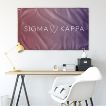 Load image into Gallery viewer, Sigma Kappa Logo Sorority Flag - Gradient &amp; White