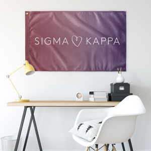 Sigma Kappa Logo Sorority Flag - Gradient & White