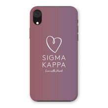 Load image into Gallery viewer, Sigma Kappa Live With Heart Gradient Snap Phone Case