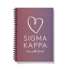 Load image into Gallery viewer, Sigma Kappa Live With Heart Gradient Notebook