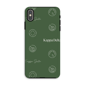 Kappa Delta Step Pattern Tough Phone Case - Dark Olive