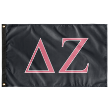Load image into Gallery viewer, Delta Zeta Sorority Flag - Charcoal, Pink &amp; White