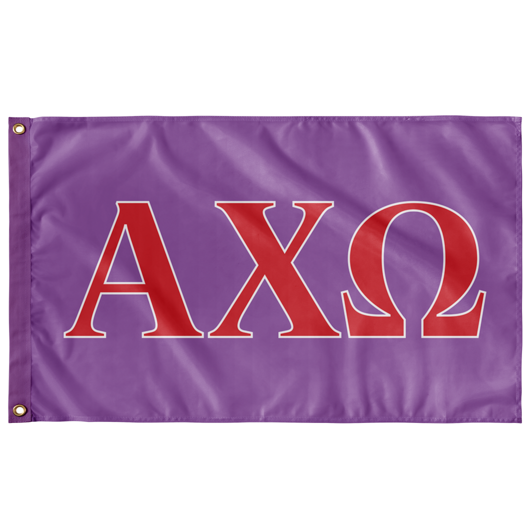 Alpha Chi Omega Sorority Flag - Iris, Scarlet & White