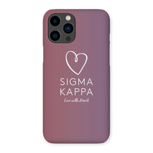 Load image into Gallery viewer, Sigma Kappa Live With Heart Gradient Snap Phone Case