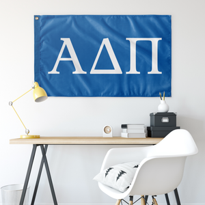 Alpha Delta Pi Sorority Letter Flag - Azure & White