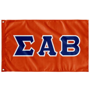 Sigma Alpha Beta Greek Block Flag - Orange, Royal & White
