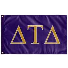 Load image into Gallery viewer, Delta Tau Delta Fraternity Flag - Explorer Purple,  Explorer Gold &amp; White