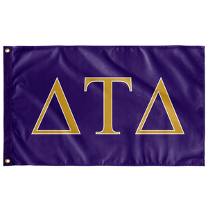 Delta Tau Delta Fraternity Flag - Explorer Purple,  Explorer Gold & White