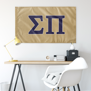 Sigma Pi Fraternity Flag - Gold, Purple & White