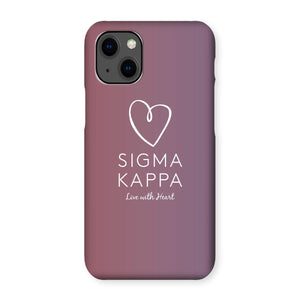 Sigma Kappa Live With Heart Gradient Snap Phone Case