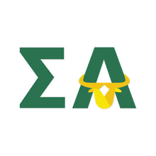 Load image into Gallery viewer, Sigma Alpha Greek Letters with Bull Temporary Tattoo