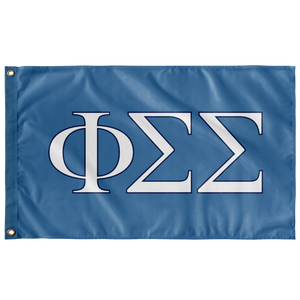 Phi Sigma Sigma Sorority Flag - Light Blue, White & Dark Blue