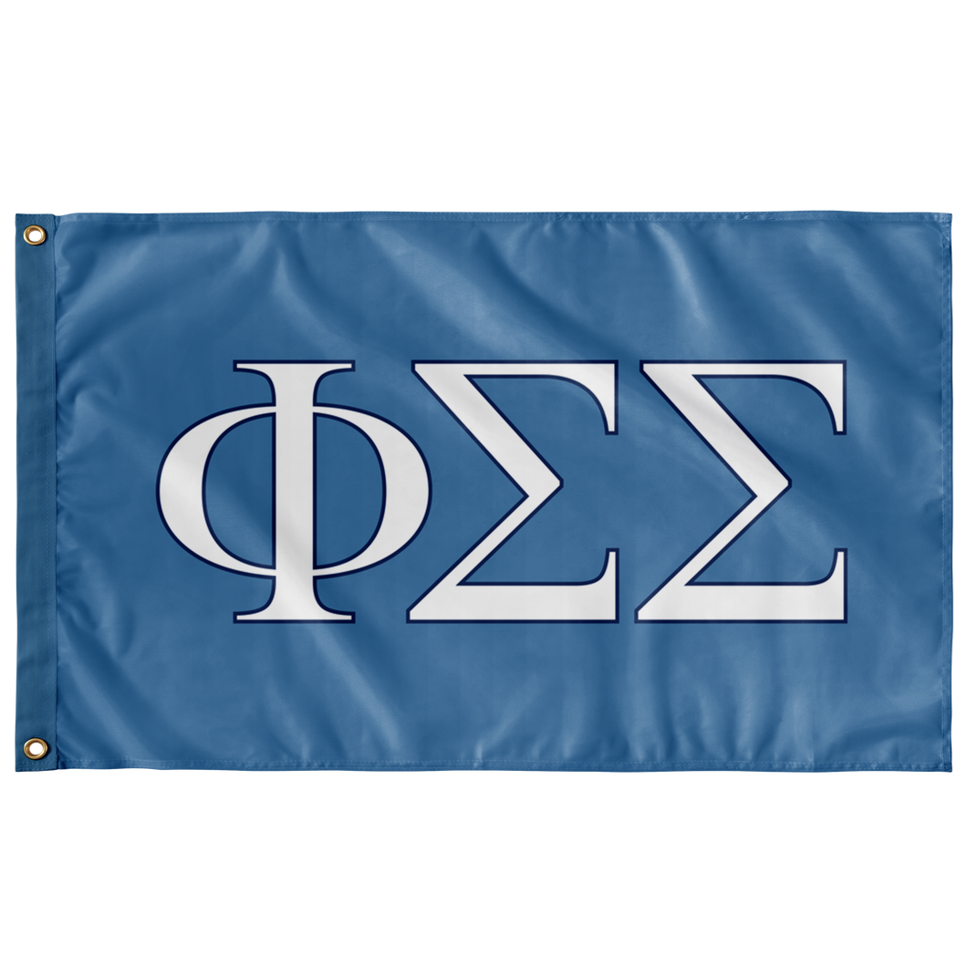Phi Sigma Sigma Sorority Flag - Light Blue, White & Dark Blue