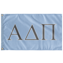 Load image into Gallery viewer, Alpha Delta Pi Sorority Flag - Oxford Blue, Silver &amp; White
