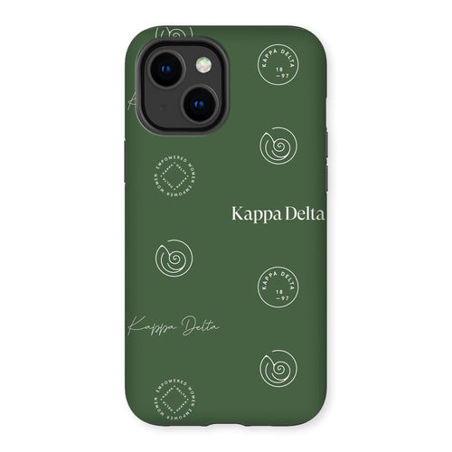 Kappa Delta Step Pattern Tough Phone Case - Dark Olive