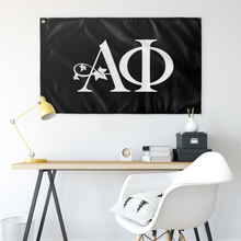 Load image into Gallery viewer, Alpha Phi Full Letters Sorority Flag - Black &amp; White