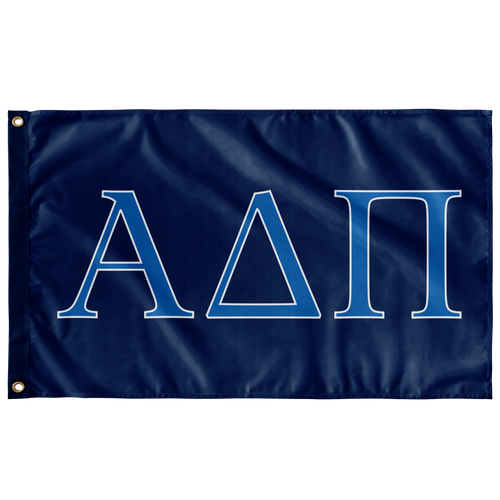 Alpha Delta Pi Sorority Letter Flag - Midnight, Azure & White