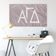 Load image into Gallery viewer, Alpha Gamma Delta Greek Letters Sorority Flag - Secondary Grey &amp; White
