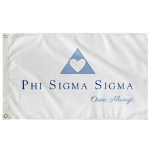Load image into Gallery viewer, Phi Sigma Sigma Sorority Logo Flag - White