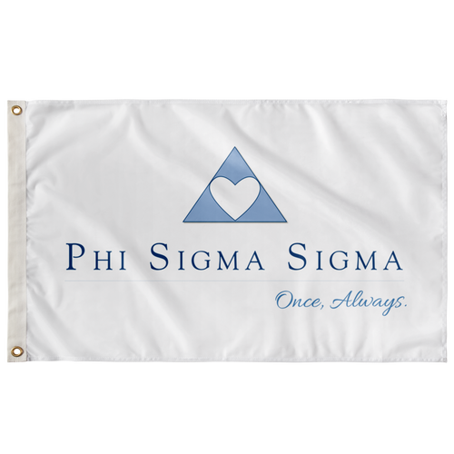 Phi Sigma Sigma Sorority Logo Flag - White