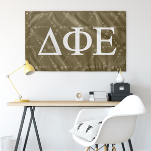 Delta Phi Epsilon Sorority Flag - Pattern 3 - Gold & White