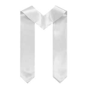 Chi Omega Graduation Stole With Crest - White & Cardinal