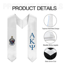 Load image into Gallery viewer, Alpha Kappa Psi Graduation Stole With Crest - White