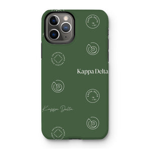 Kappa Delta Step Pattern Tough Phone Case - Dark Olive