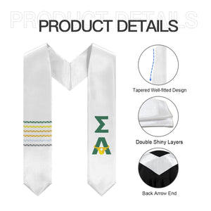 Sigma Alpha Baby Bull Stripe Stole - White