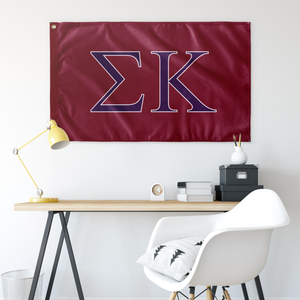 Sigma Kappa Sorority Flag - Maroon, Purple & White