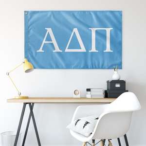 Alpha Delta Pi Sorority Letter Flag - Adelphean Blue & White