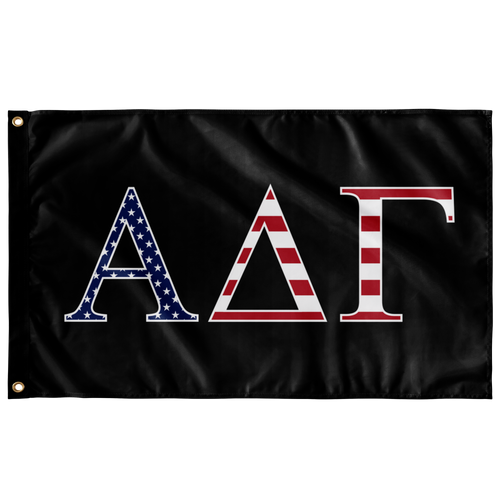 Alpha Delta Gamma USA Flag - Black