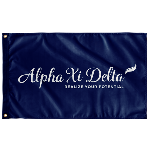 Alpha Xi Delta Sorority Flag - Logo Inspiration Blue White