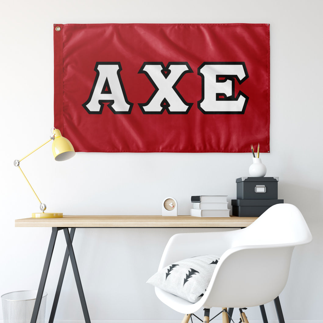 Alpha Chi Epsilon (AXE) Fraternity Flag - Red, White & Black