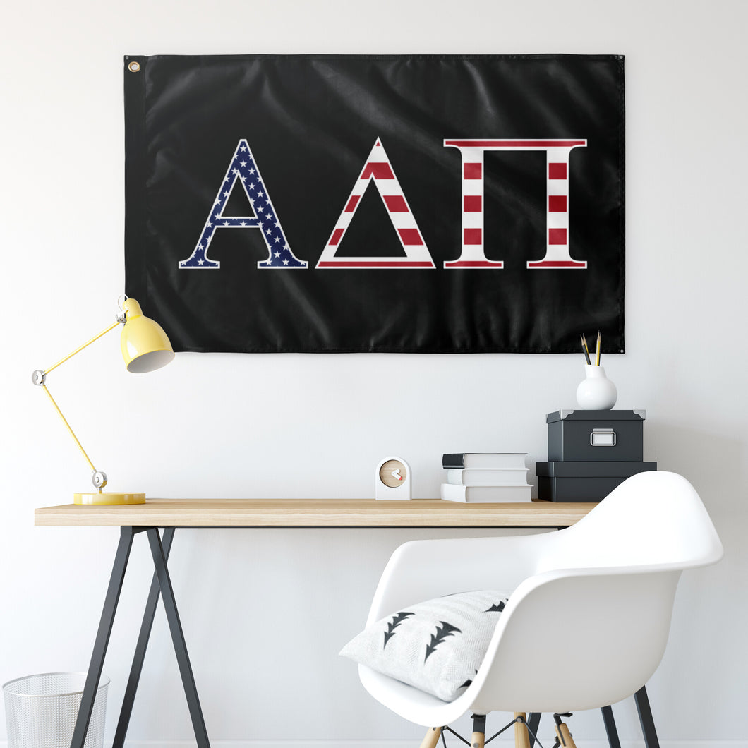 Alpha Delta Pi USA Flag - Black