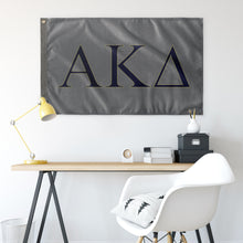 Load image into Gallery viewer, Alpha Kappa Delta Fraternity Flag - Silver Grey, Navy &amp; Tan