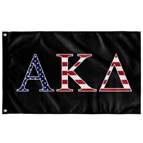 Alpha Kappa Delta USA Flag - Black