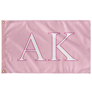 Alpha Kappa Fraternity Flag - Azalea, White and Barbie Pink