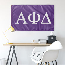 Load image into Gallery viewer, Alpha Phi Delta Fraternity Flag - Grape &amp; White