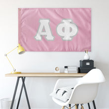 Load image into Gallery viewer, Alpha Phi Greek Block Flag - Light Pink, White &amp; Light Silver