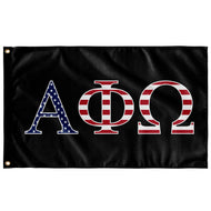 Alpha Phi Omega USA Flag - Black