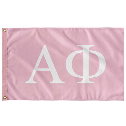 Alpha Phi Sorority Flag - Azalea & White