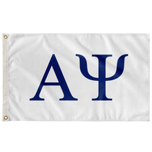 Load image into Gallery viewer, Alpha Psi Sorority Flag - White &amp; Royal