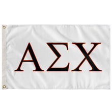 Load image into Gallery viewer, Alpha Sigma Chi Fraternity Flag - White, Black &amp; Orange